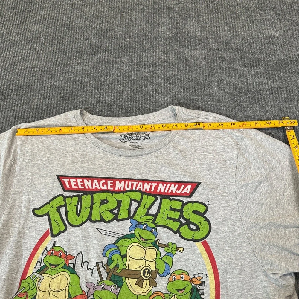 Nickelodeon Mens TMNT Graphic T Shirt 3XL Gray Cotton Blend Retro Cartoon